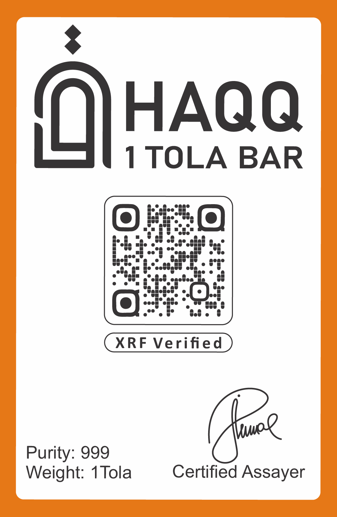 Premium Gold Bar 1 Tola Back View