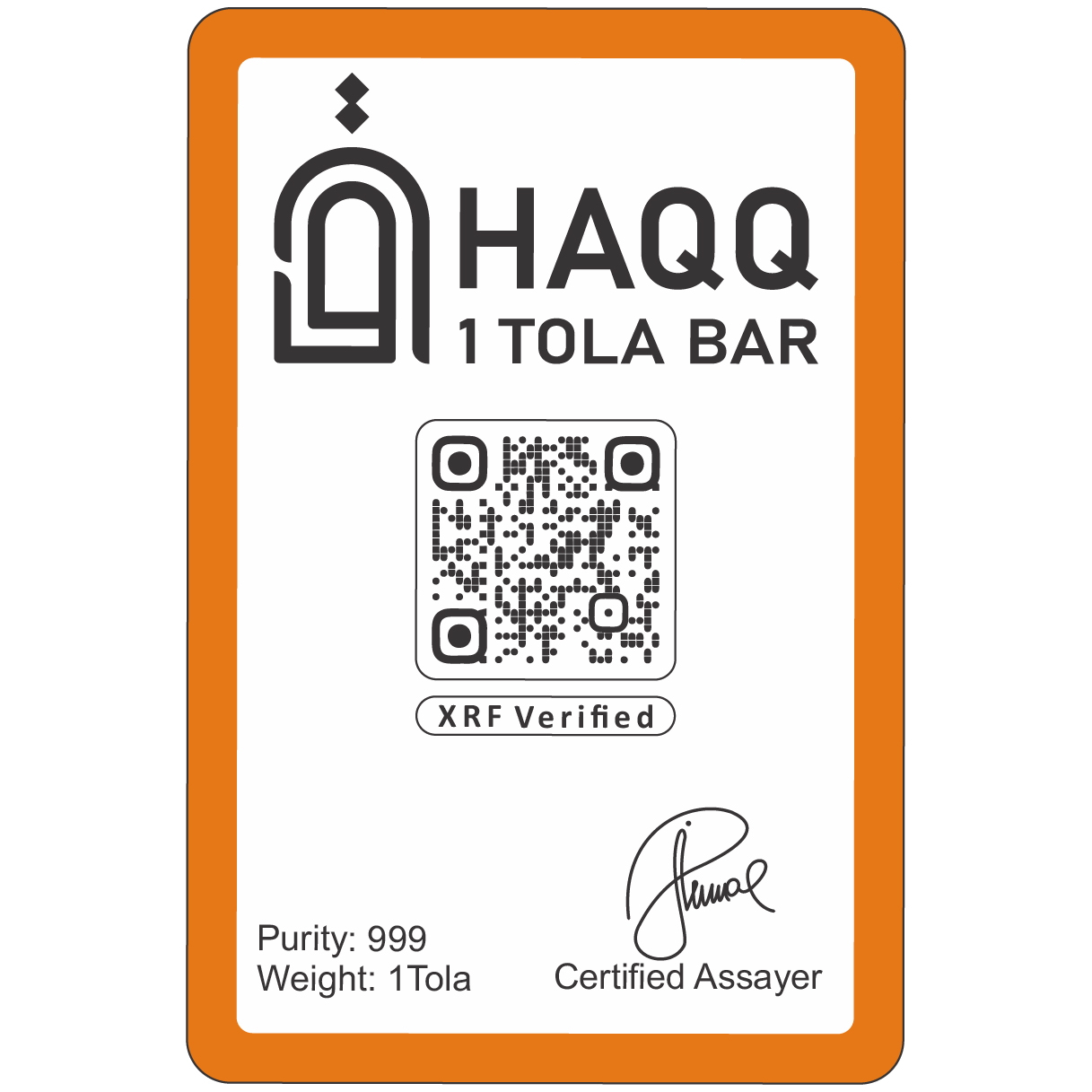 Premium Silver Bar 1 Tola Back View